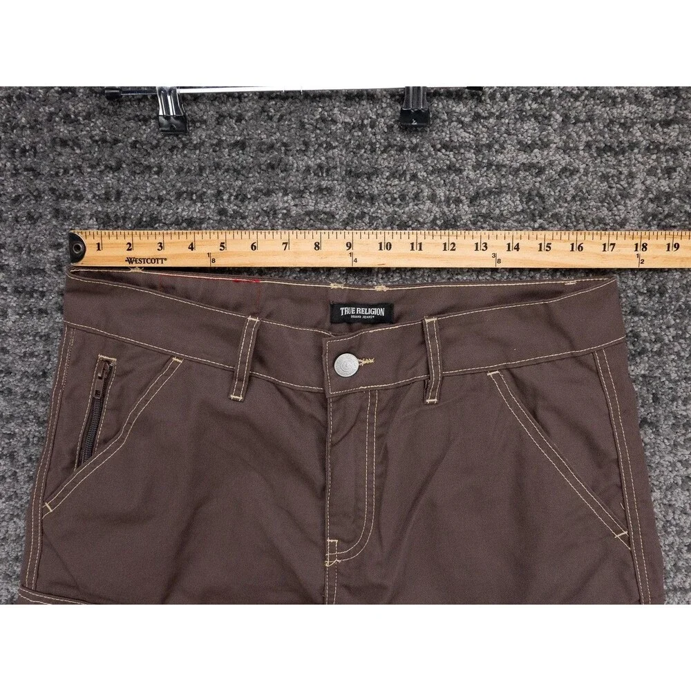 True Religion Cargo Shorts Mens 32 Actual 34 Bracken Brown Logo Outdoor NWT